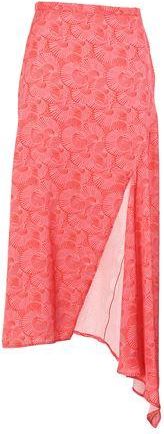 8 by YOOX PRINTED SATIN HIGH-WAIST FRONTAL SLIT MIDI SKIRT