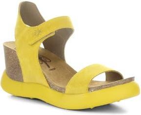 FLY London Gogo Platform Wedge Sandal in 007 Yellow Suede at Nordstrom Rack, Size 10-10.5Us / 41Eu