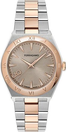 Ferragamo Vega Upper East Two-Tone Bracelet Watch, 40mm in Two Tone at Nordstrom