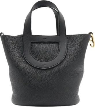 Herm&egrave;s Pre-owned Vintage Bucket Bag - Dames - Vintage Tas - Zwart - ONE Size - Leer - Vintage