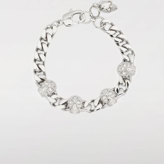 Alexander McQueen Bracciale Skull McQueen in ottone