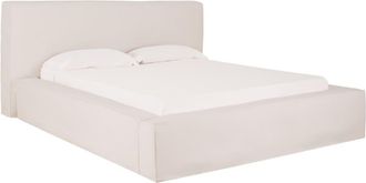 Deco Wood Cama desenfundable de lino blanca de para colchón 135x200cm