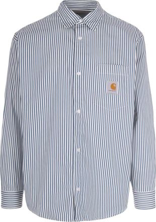Carhartt Work in Progress Blue Stripes Logo Shirt