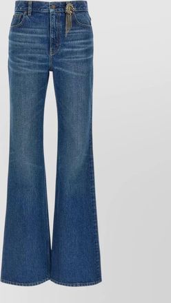 Chlo&eacute; high-rise cotton slightly flared jeans