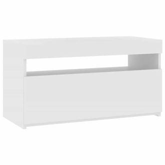 vidaXL Vidaxl - Mueble De Tv Con Luces Led Blanco 75x35x40 Cm