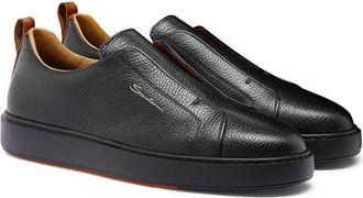 Santoni Victory Laceless Slip-On Sneaker in Black at Nordstrom, Size 11.5