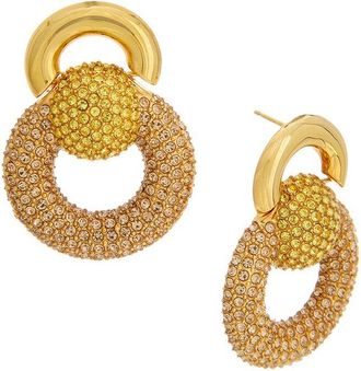Oscar De La Renta Rhinestone Drop Earrings