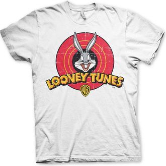Looney Tunes Officially Licensed Distressed Logo Mens T-Shirt (White), X-Large