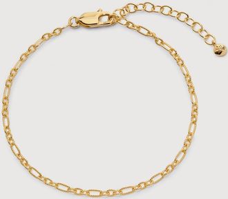 Monica Vinader Gold Textured Link Chain Bracelet