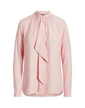 Ralph Lauren RUFFLE-TRIM LOGO JACQUARD SHIRT