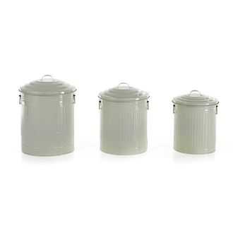 tomasucci Set of 3 AMERIKA mini waste bins, ivory