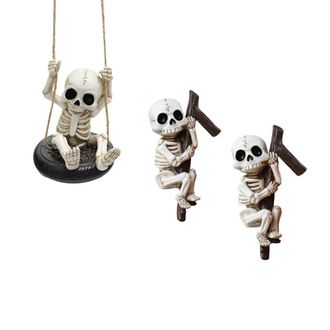 OEM Adorno De Calavera De Resina, 3 Piezas, Figura De Esqueleto