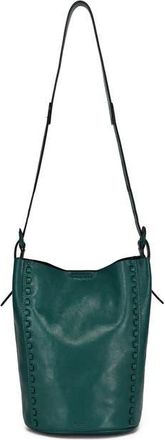 OLD TREND Juniper Genuine Leather Woven Barrel Crossbody Bag in Teal at Nordstrom