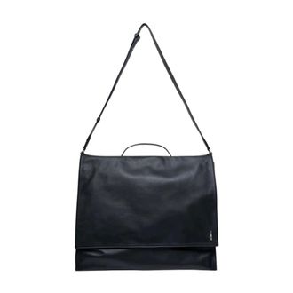 Jil Sander Leren Schoudertas - Heren - Tassen - Zwart - Maat: ONE Size Leer