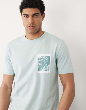 Boss Orange by Hugo Boss HUGO BOSS - Camicia a maniche corte turchese regular fit con grafica-Blu