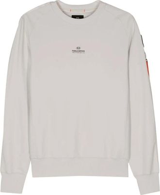 Parajumpers Elastisch Katoenen Sweatshirt met Nylon - Heren - Sweatshirts - Grijs - L - Katoen - Hoodies & sweatvesten