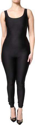 Dolce & Gabbana Black Sleeveless Bodycon Women Jumpsuit Dress Polyester Elastane