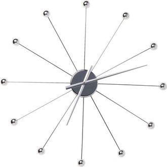 Kare Design Kare Design orologio da parete Like Umbrella Balls, argento, diametro 60cm, struttira ombrella con palline di decorazione, batteria non inclusa