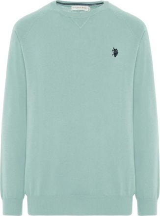 U.S.Polo Association LIN Pullover - Heren - Ronde hals truien - Groen - M - Truien & Vesten