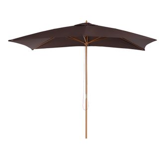 OUTSUNNY Wooden Garden Parasol Sun Shade Patio Umbrella Canopy Dark Coffee | TJ Hughes