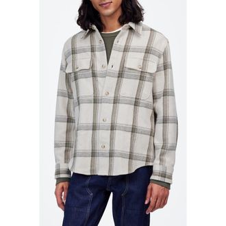 Madewell Plaid Cotton Blend Flannel Button-Up Shirt in Bleached Canvas Heather at Nordstrom, Size Xx-Large