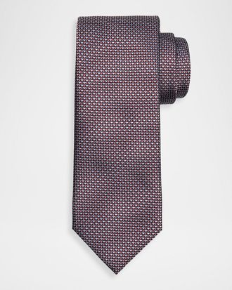 Brioni Men & apos;s Micro Triangle Silk Jacquard Tie