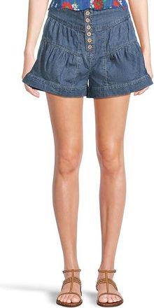 Free People Fleur Denim Shorts Womens Shorts True Blue : XL (Womens 14), Cotton/Denim