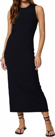 Stillwater Wide Rib High Neck Maxi Dress In Black
