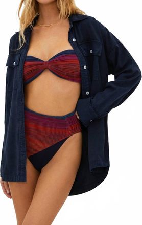 Beach Riot Coramine Button Down Top In Navy