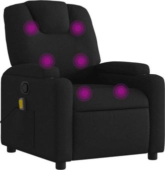 vidaXL Sill&oacute;n Reclinable De Masaje De Tela Negro Vidaxl