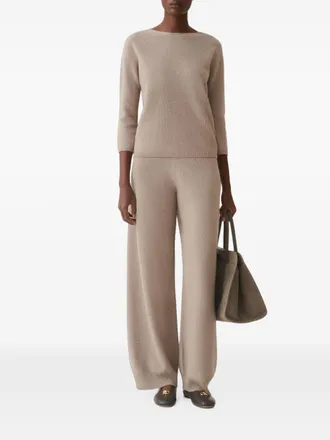 Fabiana Filippi Silk & Nylon Wool Blend Trousers - Beige