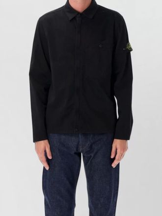 Stone Island stretch organic cotton satin shirt