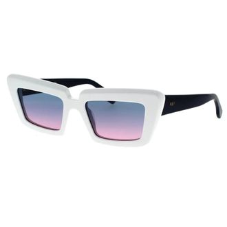 Retro Superfuture Sunglasses, unisex, White, 57 MM, White Crocodile Sunglasses Angular Modern