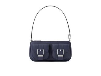 Michael Kors Zoe Small Convertible Pouchette Womens Handbags Dress Blues : SM, Leather/Polyester