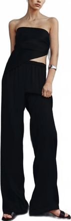 Enza Costa Fluid Twill Scarf Top In Black