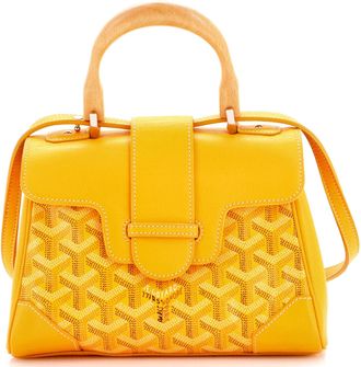 Goyard Saigon Top Handle Bag Coated Canvas with Leather Mini