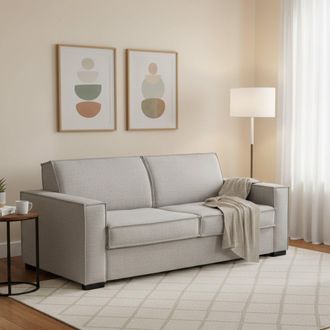 Dmora Talamo Italia - Sofa Cama Achiropita, Gran Sof&aacute; De 2 Plazas, 100% Made In Italy, Sof&aacute; De Sal&oacute;n Con Apertura Giratoria, En Tela Acolchada, Con Reposabr