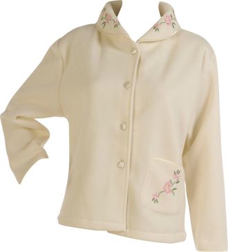 Slenderella Polar Fleece Buttoned Bedjacket (16/18, cream)