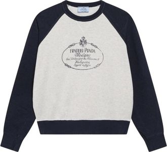 Prada Hoodies & sweatvesten, Dames, Veelkleurig, M, Katoen, Katoenen sweater met ronde hals