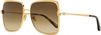 Tom Ford Womens Tara-02 Geometric Sunglasses TF1319 30F Deep Gold 57mm