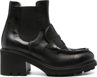 Doucal's 75mm penny-slot boots - women - Leather - 37.5 - Black