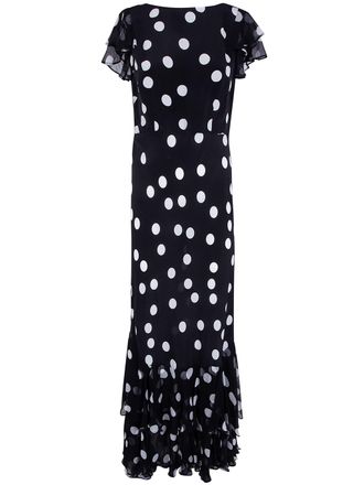 Rixo Ordinia Dress Mono Polka Dot Black