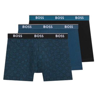 HUGO BOSS Heren Boxershort (Pakket van 3) (Blauw/Zwart)
