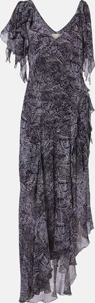 Isabel Marant Tylena printed silk georgette ruffled midi dress