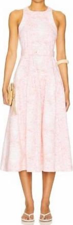 Cinq &agrave; Sept Scenic Toile Zoey Dress In White/cherry Tomato