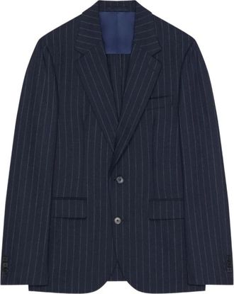 Givenchy Gedekonstrueerde Pinstripe Blazer - Heren - Blazers - Blauw - L - Wol - Jassen