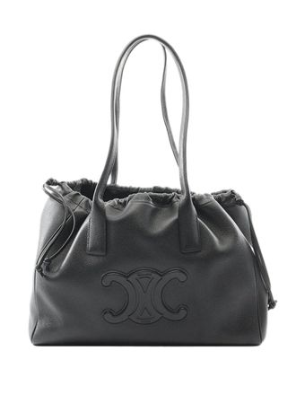 Celine 2010-2025 Calfskin Cuir Triomphe Cabas Drawstring tote bag - women - Calf Leather - One Size - Black