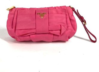 Prada Pink Bow Clutch Bag Pouch (Pre-Owned)
