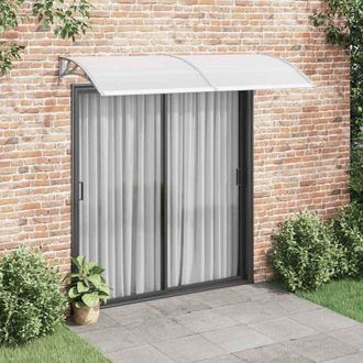 vidaXL Marquesina Para Puerta Pc Gris 240x100 Cm Vidaxl