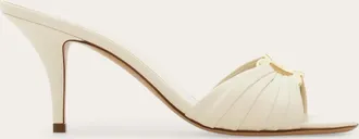 Ferragamo Women Gancini ornament mule White Size 10.5